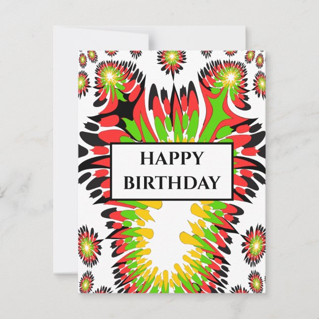 abstract reggae greeting card  (Front)