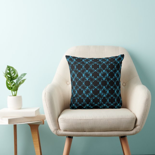 Abstract Repeat Pattern Geometric Eclipse Line Art Cushion (Chair)