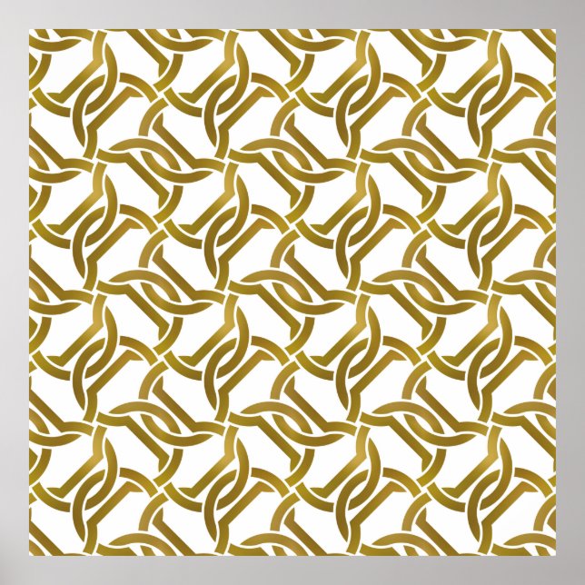 Abstract repeatable background of golden twisted s poster (Front)