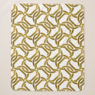 Abstract repeatable background of golden twisted s sherpa blanket