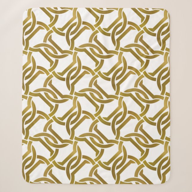 Abstract repeatable background of golden twisted s sherpa blanket (Front)