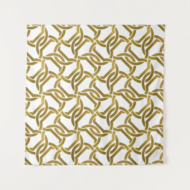 Abstract repeatable background of golden twisted s tapestry (Front)
