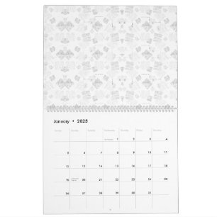 Abstract repeating pattern of stylised shapes in l calendar