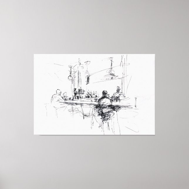 Abstract Restaurant Scene - Canvas Print (Front)