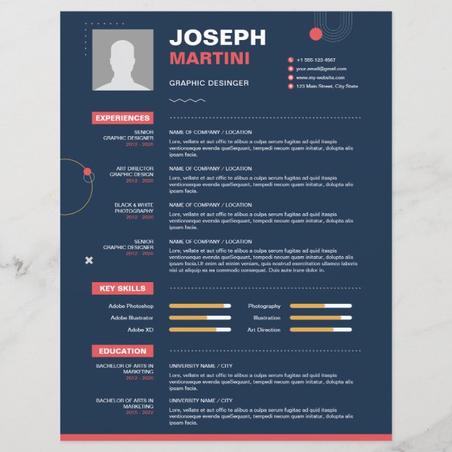 Abstract Resume, CV + Letter (Front)