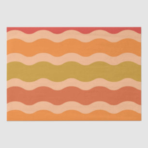 Abstract retro 70s groovy funky waves tissue paper