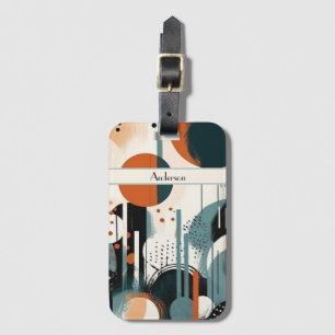 Abstract Retro Art, customisable Luggage Tag
