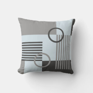 Abstract retro art template pattern grey blue cushion