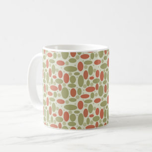 Abstract retro brown beige green sea pebbles stone coffee mug