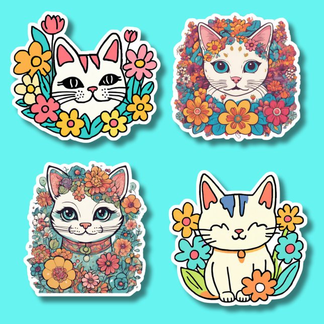 Abstract Retro Cat Collection Waterproof  (Creator Uploaded)
