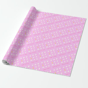 Abstract Retro Christmas Pink Holiday Decor Preppy Wrapping Paper