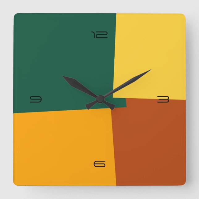 Abstract Retro Color Geometric Pattern #10 Square Wall Clock (Front)