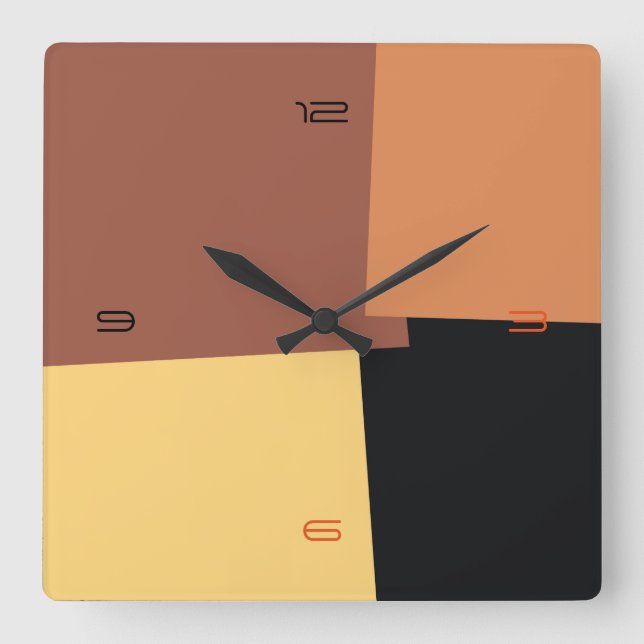 Abstract Retro Color Geometric Pattern #6 Square Wall Clock (Front)