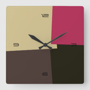 Abstract Retro Colour Geometric Pattern #2 Square Wall Clock