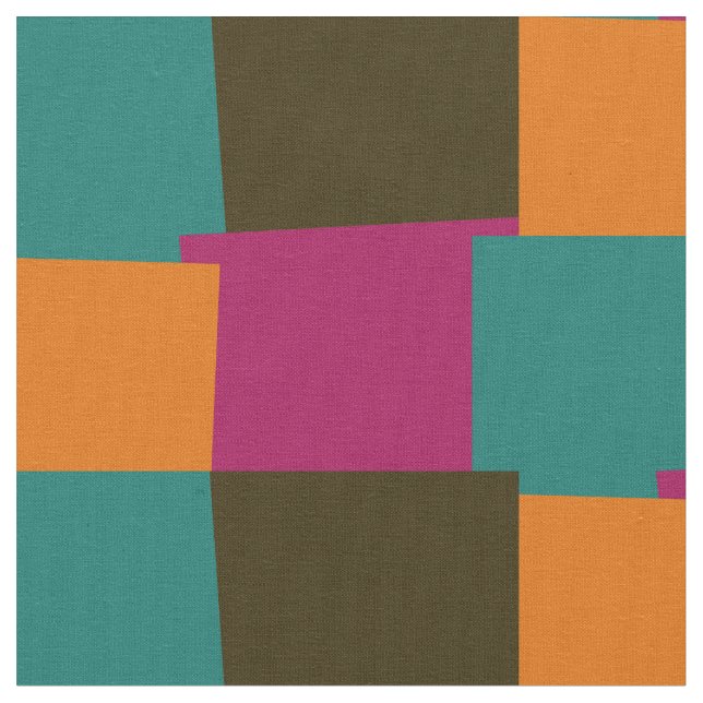 Abstract Retro Colour Geometric Pattern #3 Fabric (Close Up)