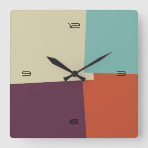 Abstract Retro Colour Geometric Pattern #7 Square Wall Clock
