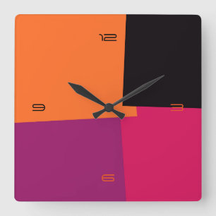 Abstract Retro Colour Geometric Pattern #9 Square Wall Clock