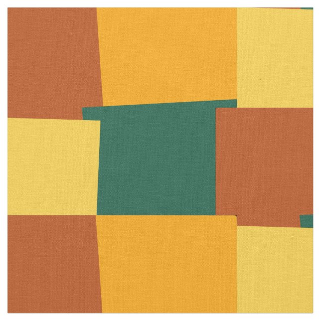 Abstract Retro Colour Geometric Pattern Fabric (Close Up)