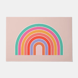 Abstract Retro Colourful Rainbow Doormat