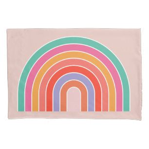 Abstract Retro Colourful Rainbow Pillowcase