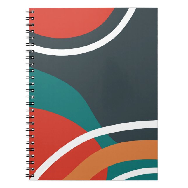 Abstract retro colours line art notebook (Front)