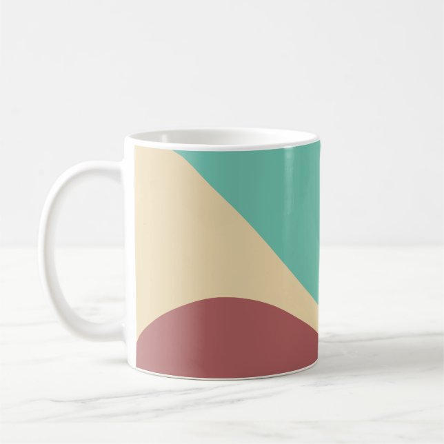 Abstract Retro Earthy Wavy Curves Shapes Coffee Mug (Left)