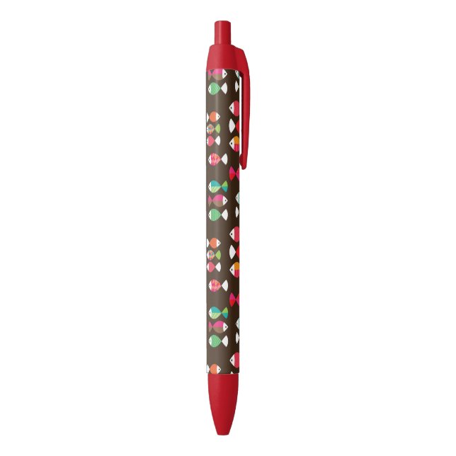 Abstract retro fish underwater pattern 2 black ink pen (Bottom (Vertical))