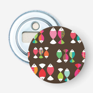 Abstract retro fish underwater pattern 2 bottle opener