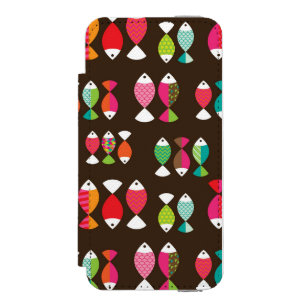 Abstract retro fish underwater pattern 2 incipio watson™ iPhone 5 wallet case