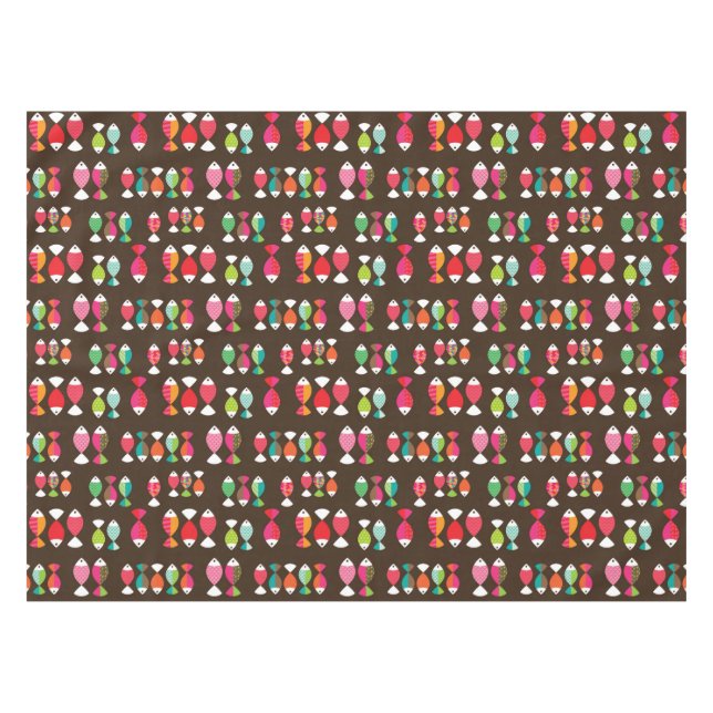Abstract retro fish underwater pattern 2 tablecloth (Front (Horizontal))