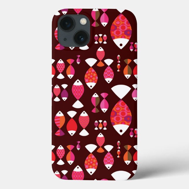 Abstract retro fish underwater pattern Case-Mate iPhone case (Back)