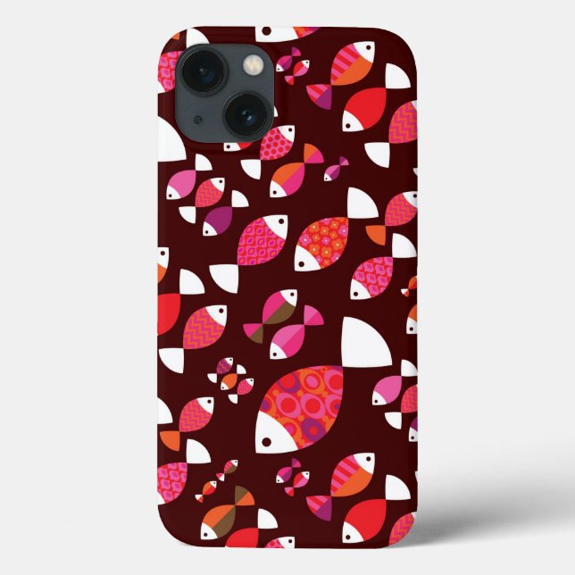 Abstract retro fish underwater pattern Case-Mate iPhone case (Back)