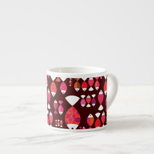 Abstract retro fish underwater pattern espresso cup