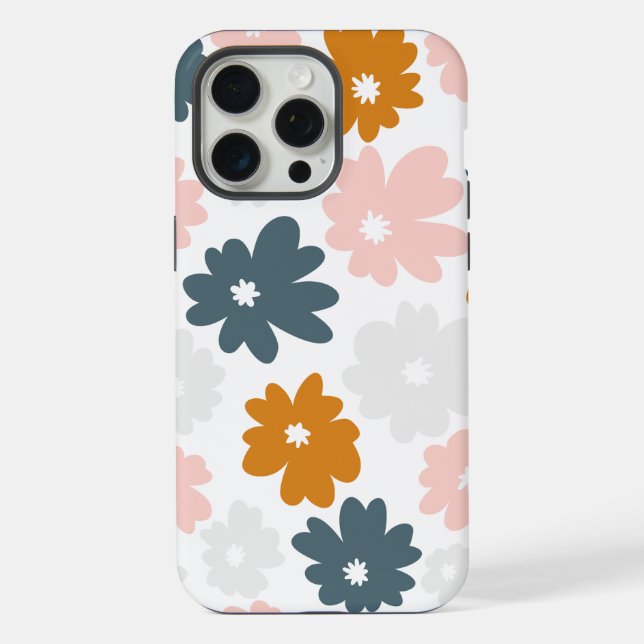 Abstract Retro Floral iPhone Case (Back)