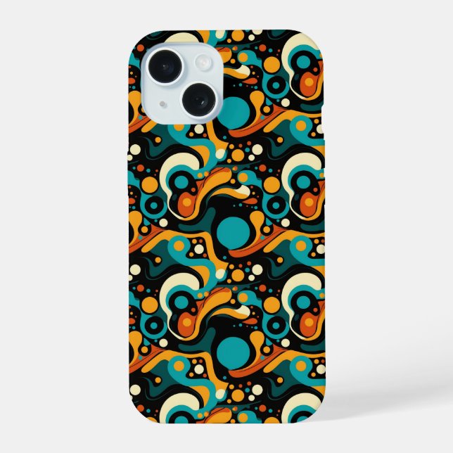 Abstract Retro Funk iPhone 15 Case (Back)