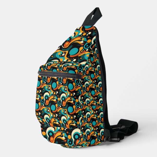 Abstract Retro Funk Sling Bag (Right Corner)
