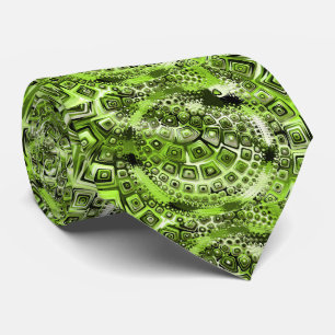 Abstract Retro Green Psychedelic Tie