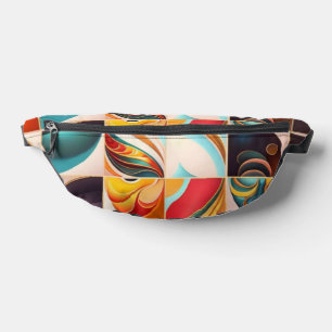Abstract Retro Modern Squares Collection Bum Bags