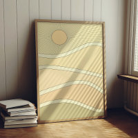 Abstract retro mountains sunset