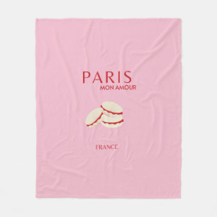 Abstract Retro Pastel Paris Pink ans Pastel Travel Fleece Blanket