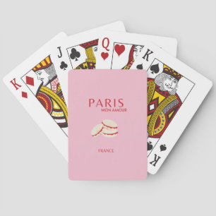 Abstract Retro Pastel Paris Pink ans Pastel Travel Playing Cards