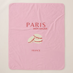 Abstract Retro Pastel Paris Pink ans Pastel Travel Sherpa Blanket