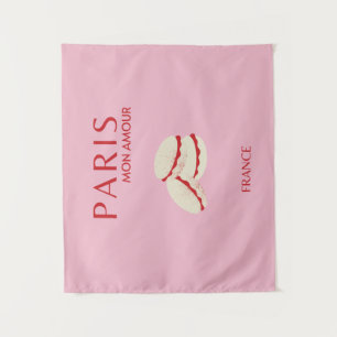 Abstract Retro Pastel Paris Pink ans Pastel Travel Tapestry