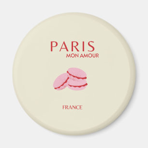Abstract Retro Pastel Paris Travel Art Magnet
