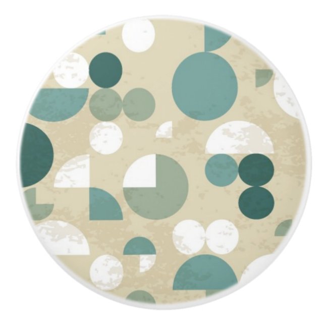 Abstract retro pattern ceramic knob (Front)