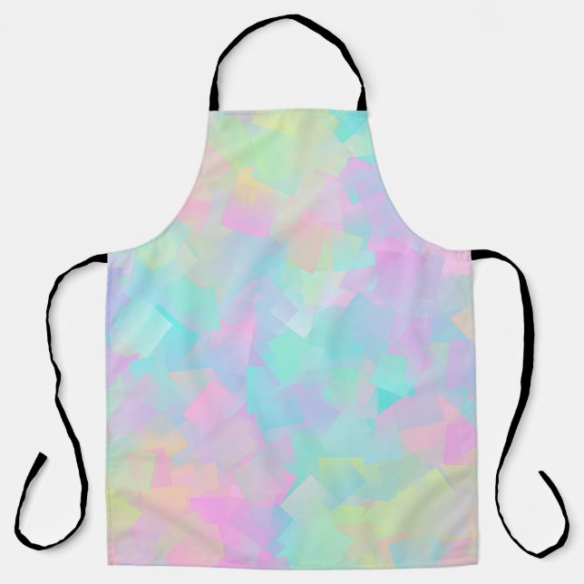 Abstract retro pattern of geometric shapes in pink apron (Front)