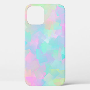 Abstract retro pattern of geometric shapes in pink iPhone 12 case