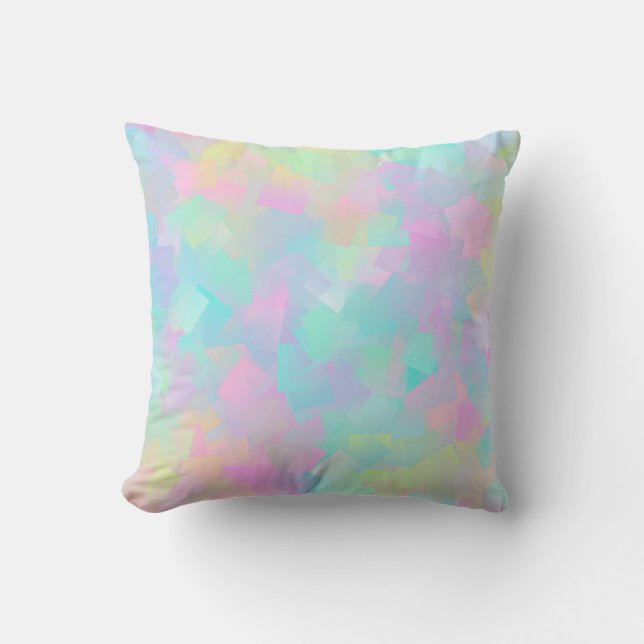 Abstract retro pattern of geometric shapes in pink cushion (Front)