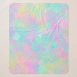 Abstract retro pattern of geometric shapes in pink sherpa blanket