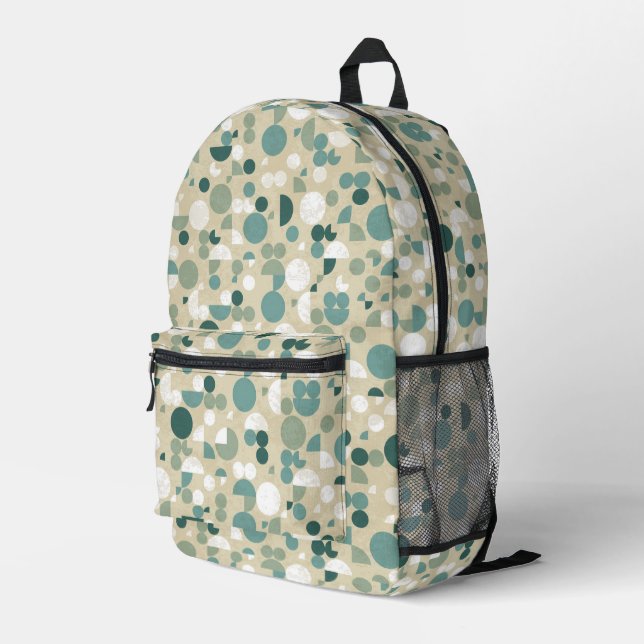 Abstract retro pattern printed backpack (Back Corner Right)